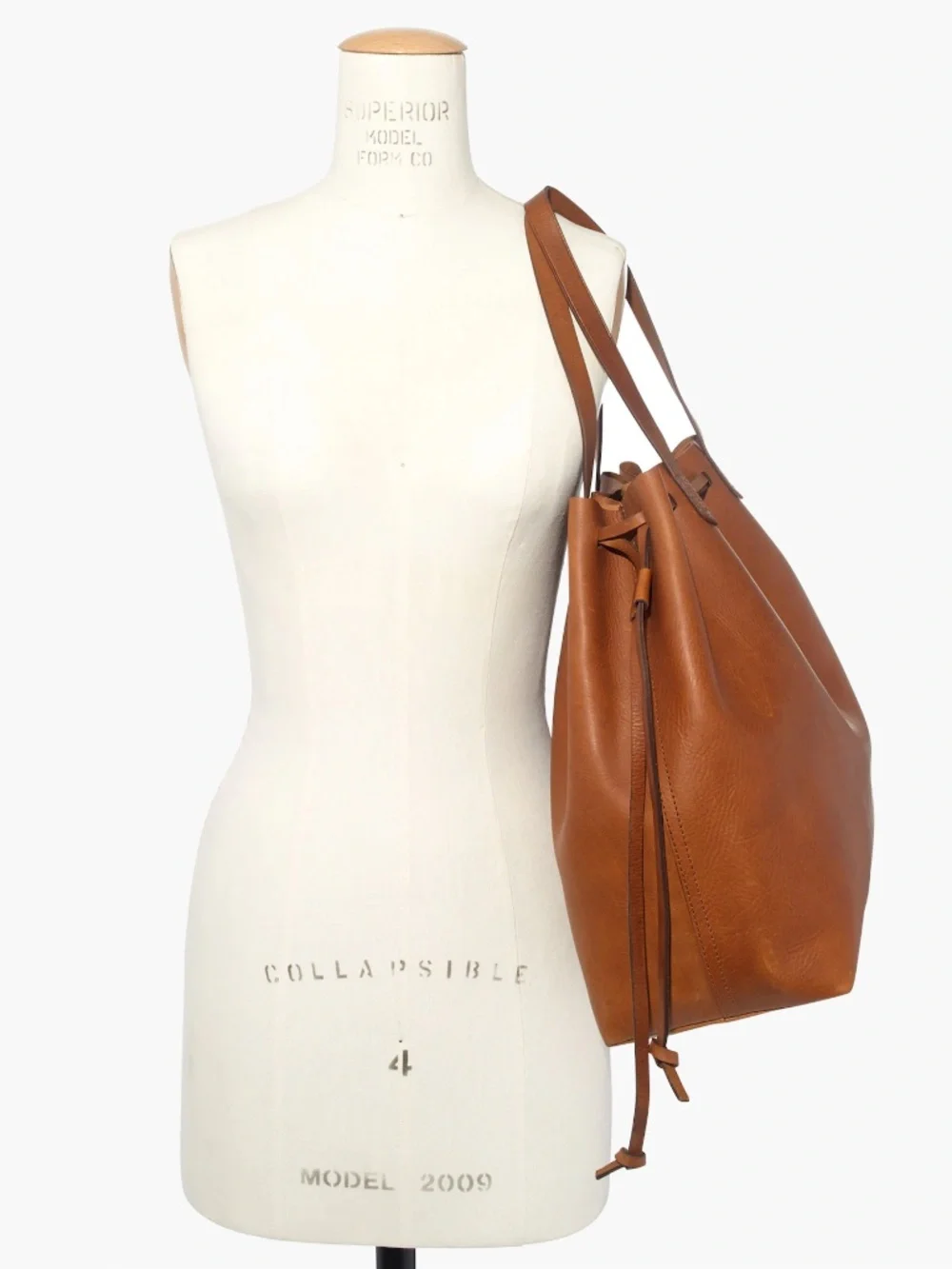 Madewell 100% Leather Black Drawstring Transport Tote - Picture 3 of 8